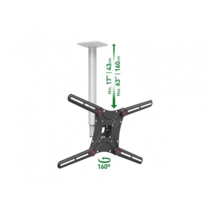 Ceiling Mount Barkan ''4500L'' White/Black 13"-75" Full Motion, max.43kg, VESA mm: up to 600x400mm -   https://www.barkanmounts.com/products/TV-Mounts/4500L