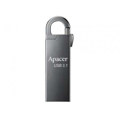 128GB USB3.1 Flash Drive Apacer "AH15A", Dark Gray, Metal, Keychain-Carabin,Capless (AP128GAH15AA-1)