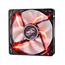 120mm Case Fan - DEEPCOOL "WIND BLADE 120 RED" Fan with 4 red  LED, 120x120x25mm, 1300rpm, <26dBa, 65.16CFM, Hydro Bearing, Black