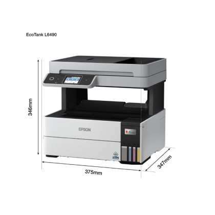 MFD Epson L6490 , Copier/Printer/Scanner/Fax, A4, ADF, Duplex, Wi-Fi / Wi-Fi Direct, iPrint, 37/23 pg/min, CiSS, print: 4800x1200, scan: 1200x2400, USB2.0., Ethernet