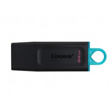 64GB USB3.2  Kingston DataTraveler Exodia Black/Blue, (Read 100 MByte/s, Write 12 MByte/s)