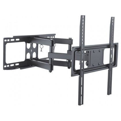 TV-Wall Mount for 23-60" - PureMounts "FM41-400", Tilted, up to 50kg, Tilt:+10°/- 20°, swivel: 180°, level: +/- 3°, 62-475 mm wall distance, max.VESA 400x400, Steel black