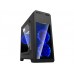 Case ATX GAMEMAX G563, w/o PSU, 3x120mm, Blue LED, Full Transparent panel, USB3.0, Black