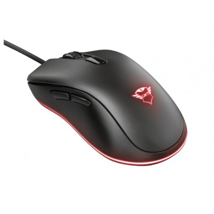 Trust Gaming GXT 930 Jacx RGB Mouse, 200 - 6400 dpi, 6 Programmable, responsive buttons including 2 thumb buttons, Fully adjustable RGB lighting with multiple effects, Braided cable 1,8 m USB, Black