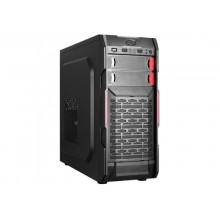 HPC B-09  ATX Case, (550W, 24 pin, 1x 8pin(4+4), 1x 6pin, 2x IDE, 3x SATA, 12cm red fan), 1xUSB3.0, 2xUSB2.0 / HD Audio, Black + Red decoration
