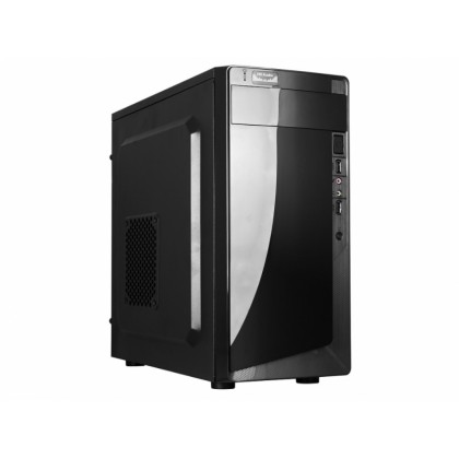 HPC D-03  mATX Case, (500W, 24 pin, 2xSATA, 12cm fan), 2xUSB2.0 / HD Audio, Shiny Black