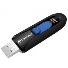 64GB USB3.1 Flash Drive Transcend "JetFlash  790", Black, Slider (R/W:90/30MB/s)
