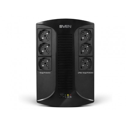 UPS SVEN  UP-L1000E, 1000VA/510W, Line Interactive, AVR, LED, 6 x Shuko sockets