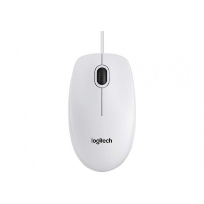 Mouse Logitech B100 OEM, Optical, 800 dpi, 3 buttons, Ambidextrous, White, USB