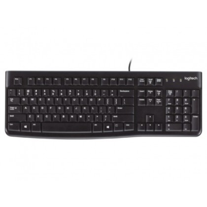 Keyboard Logitech K120 OEM, Thin profile, Quiet typing, Spill-resistant, Black, USB