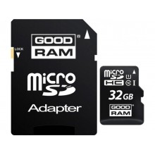 32GB microSD Class10 U1 UHS-I + SD adapter  Goodram M1AA, 600x, Up to: 90MB/s