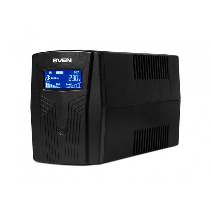 UPS SVEN Pro  650, 650VA/390W, Line Interactive, AVR, LCD, USB, 2xShuko Sockets