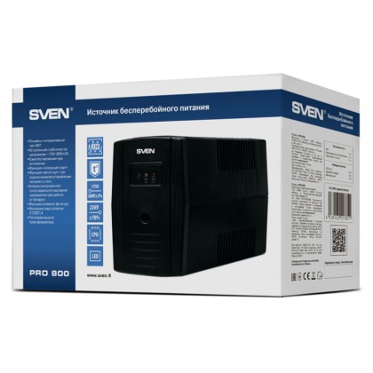 UPS SVEN Pro  800, 800VA/480W, Line Interactive, AVR, LED, 2xShuko Sockets