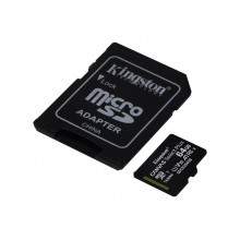 .64GB MicroSD (Class 10) UHS-I (U1) +SD adapter, Kingston Canvas Select+ "SDCS2/64GB" (R:100MB/s)