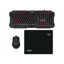 Gaming Keyboard & Mouse & Mouse Pad SVEN GS-9200, Multimedia, Spill resistant, WinLock Black, USB