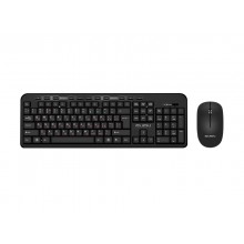 SVEN KB-C3200W, Wireless, Multimedia Keyboard & Mouse, 2.4GHz, (115 keys, 11 Fn-keys) + Mouse (3 + 1 (scroll wheel), 800/1200/1600 dpi), Nano receiver, USB, Black