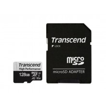 128GB MicroSD (Class 10) UHS-I (U3),+SD adapter, Transcend TS128GUSD340S (V30, A2, R/W:160/125MB/s)