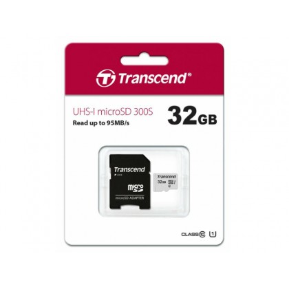 Transcend "TS32GUSD300S", 32GB MicroSD (Class 10)