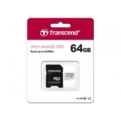 Transcend "TS64GUSD300S", 64GB MicroSD (Class 10)