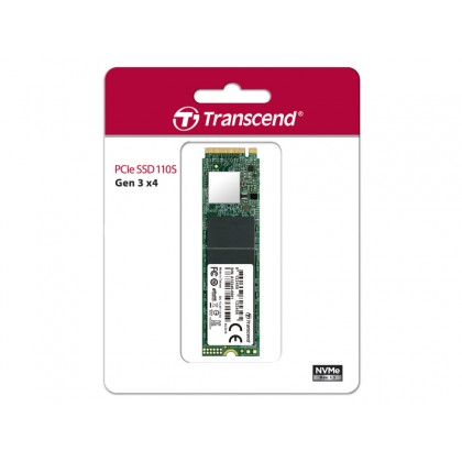 .M.2 NVMe SSD    128GB  Transcend 110S [PCIe 3.0x4, R/W:1800/1500MB/s, 180/150K IOPS, SM2263, 3DTLC]