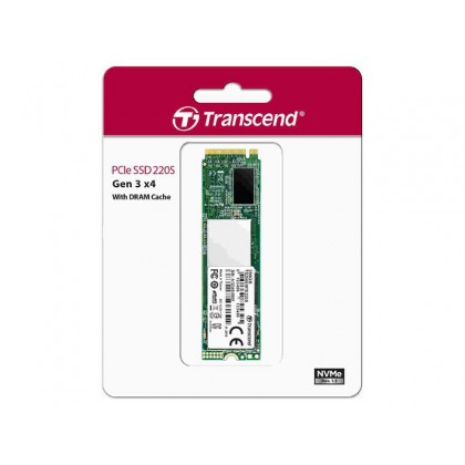 .M.2 NVMe SSD 1.0TB  Transcend 220S [PCIe 3.0 x4, R/W:3500/2800MB/s, 360/425K IOPS, SM2262, 3DTLC]