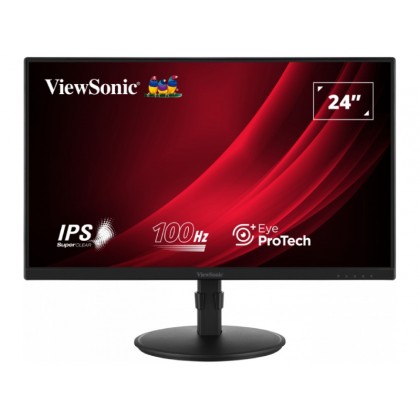 23.8" VIEWSONIC IPS LED VG2408A  Borderless Black (5ms, 1300:1, 250cd, 1920x1080, 178°/178°, VGA, HDMI, DispayPort, Audio Line-out, USB Hub: 2 x USB3.0, Speakers 2 x 2W, Height Adjustment, Pivot)