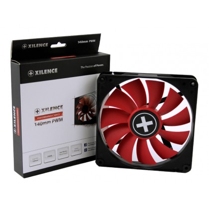 140mm Case Fan - XILENCE XPF140.R Fan, 140x140x25mm, 900rpm, <20dBa, 41.37CFM, hydro bearing, Big 4Pin and 3Pin Molex, Black