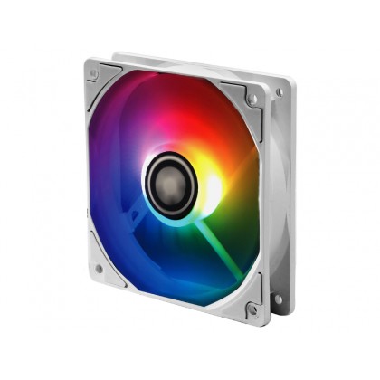 120mm Case Fan - XILENCE Performance A+ Series "XPF120.W.ARGB" White ARGB  LED Fan: 120x120x25mm, 500~1500rpm, <18~32.5dBa, 70CFM, PWM, hydro bearing, 4 pin + ARGB 3 Pin M/B, Black