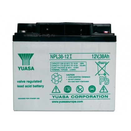 Baterie UPS 12V/  38AH Yuasa NPL38-12I, 10-12 years, Long Life